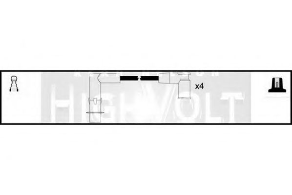 Комплект проводов зажигания STANDARD OEF713