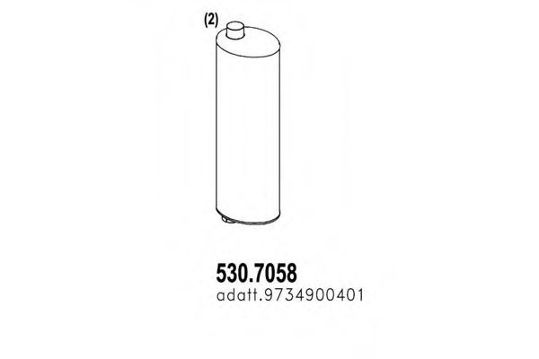Средний / конечный глушитель ОГ ASSO 530.7058