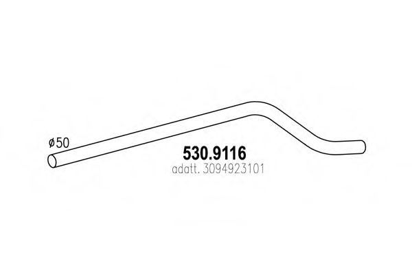 Труба выхлопного газа ASSO 530.9116