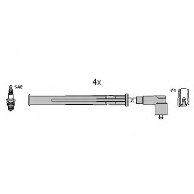 Комплект проводов зажигания HITACHI 134956