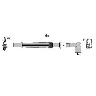 Комплект проводов зажигания HITACHI 134968