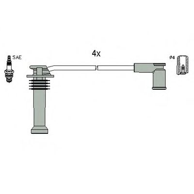 Комплект проводов зажигания HITACHI 134988