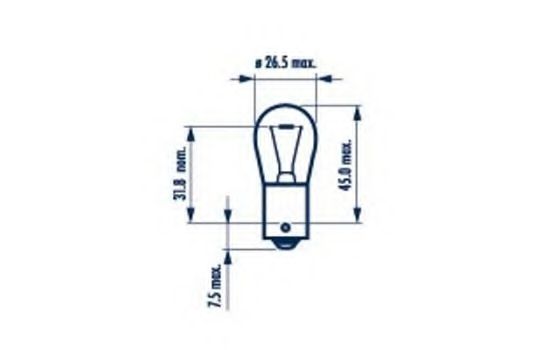 Лампа накаливания, задняя противотуманная фара; Лампа накаливания, фара заднего хода; Лампа накаливания, дополнительный фонарь сигнала торможения NARVA 17511