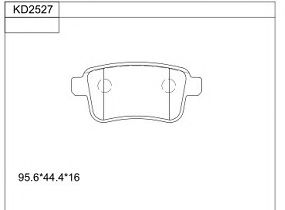 Комплект тормозных колодок, дисковый тормоз ASIMCO KD2527