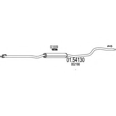 Средний глушитель выхлопных газов DESCAM 355902