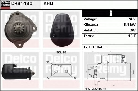 Стартер DELCO REMY DRS1480