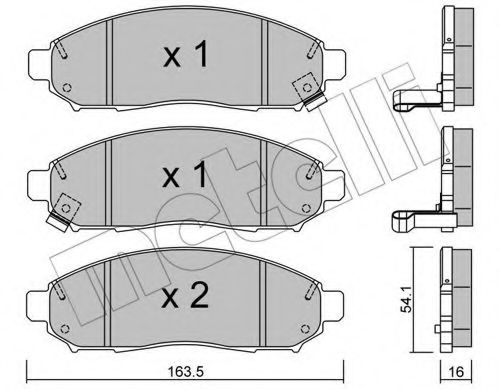 Комплект тормозных колодок, дисковый тормоз METELLI 22-0743-0