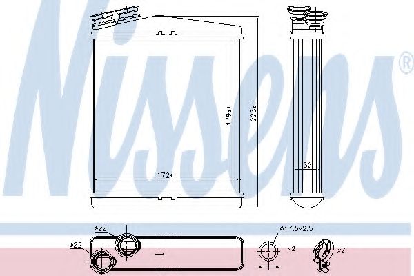 Теплообменник, отопление салона NISSENS 73645