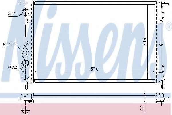 Радиатор, охлаждение двигателя NISSENS 63925