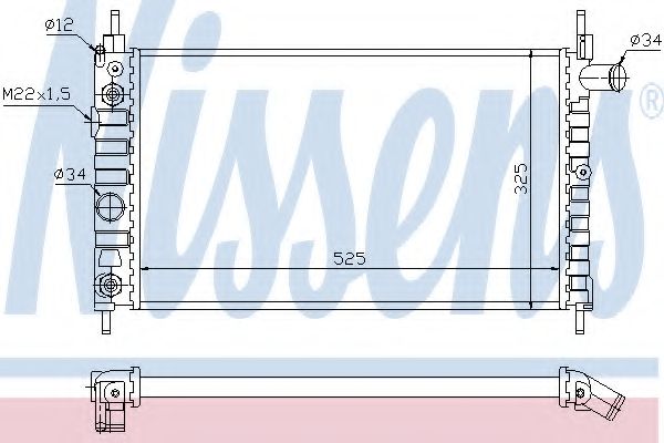 Радиатор, охлаждение двигателя NISSENS 63282
