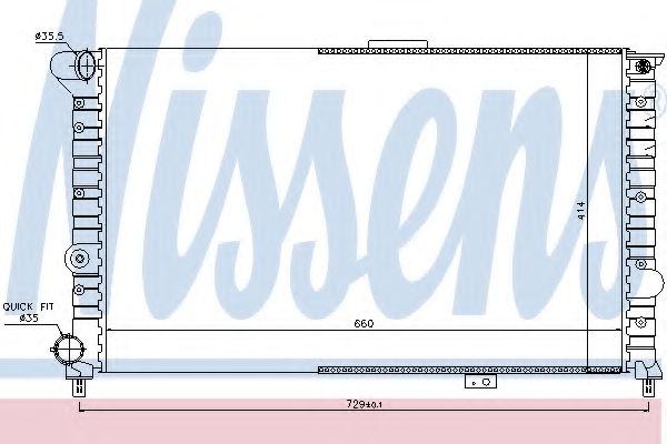 Радиатор, охлаждение двигателя NISSENS 60054