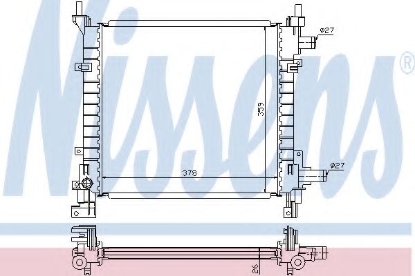 Радиатор, охлаждение двигателя NISSENS 62083A