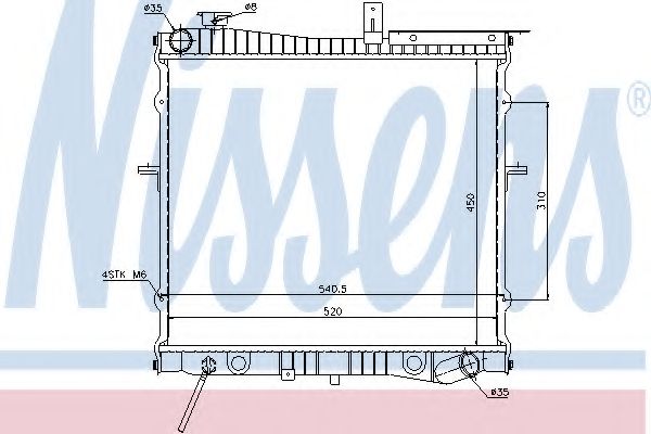 Радиатор, охлаждение двигателя NISSENS 66620