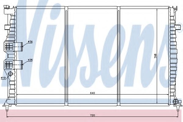 Радиатор, охлаждение двигателя NISSENS 63714