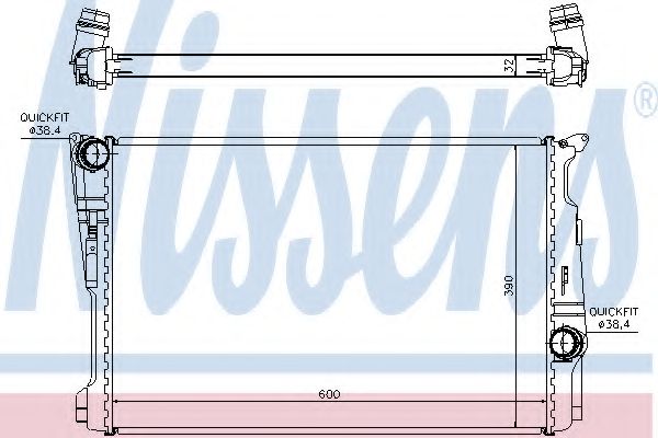 Радиатор, охлаждение двигателя NISSENS 60808