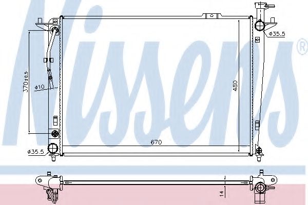 Радиатор, охлаждение двигателя NISSENS 666208