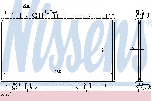 Радиатор, охлаждение двигателя NISSENS 68751