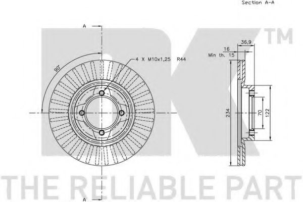 Тормозной диск NK 205110