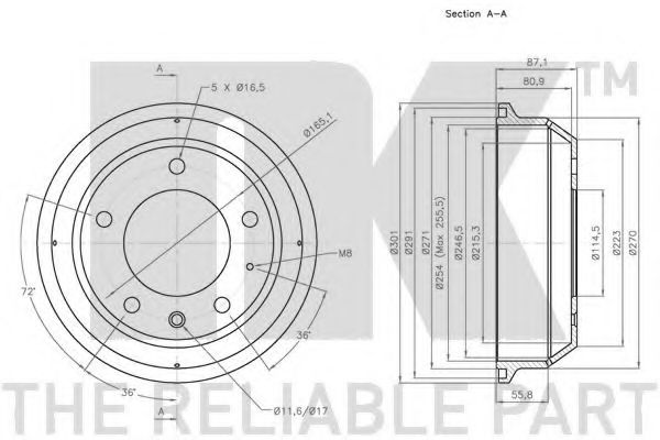 Тормозной барабан NK 251212
