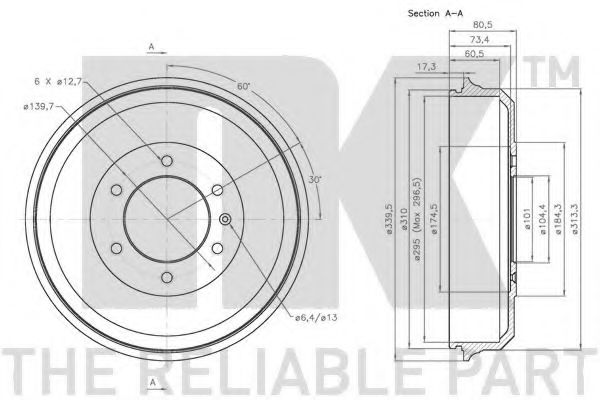 Тормозной барабан NK 251402