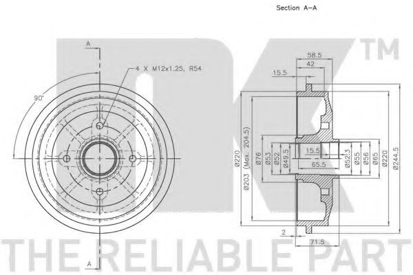Тормозной барабан NK 251907