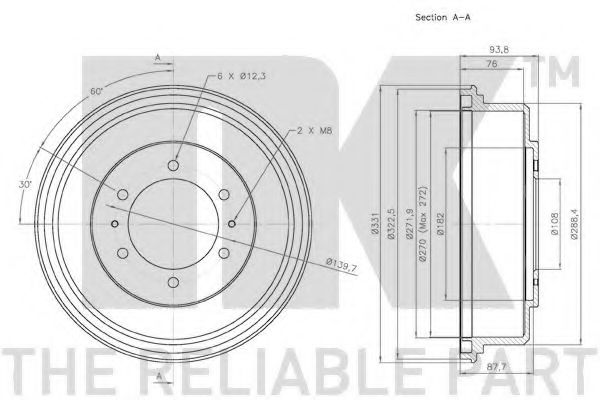 Тормозной барабан NK 253012