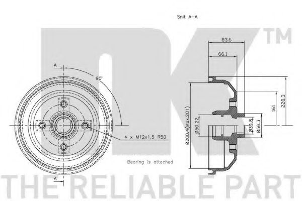 Тормозной барабан NK 253621