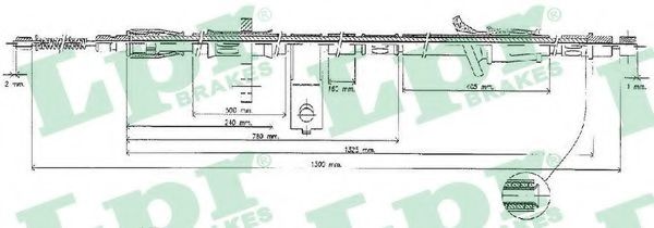 Трос, стояночная тормозная система LPR C1381B