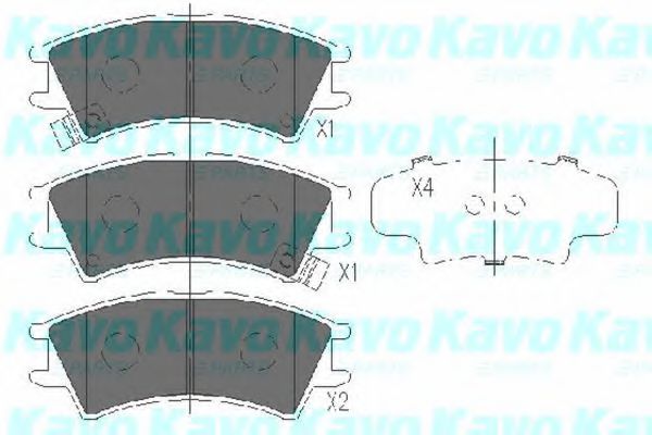 Комплект тормозных колодок, дисковый тормоз KAVO PARTS KBP-3004
