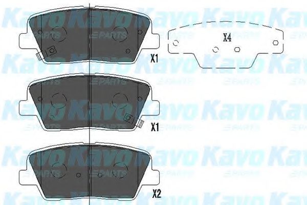 Комплект тормозных колодок, дисковый тормоз KAVO PARTS KBP-3034