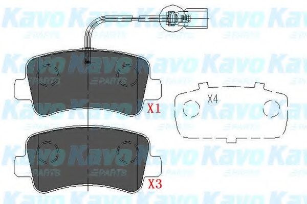 Комплект тормозных колодок, дисковый тормоз KAVO PARTS KBP-6590