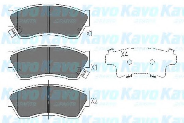 Комплект тормозных колодок, дисковый тормоз KAVO PARTS KBP-8504