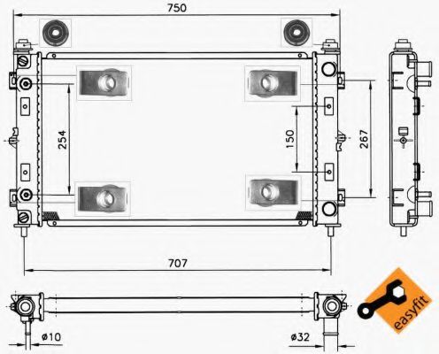 Радиатор, охлаждение двигателя NRF 50232