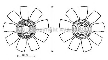 Вентилятор, охлаждение двигателя AVA QUALITY COOLING MEC277