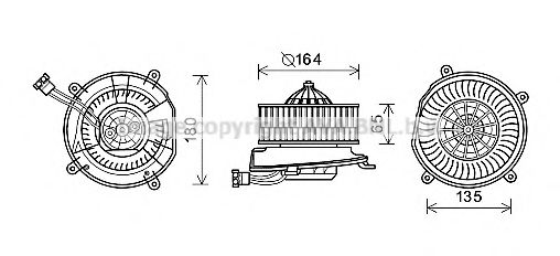 Электродвигатель, вентиляция салона AVA QUALITY COOLING MS8651