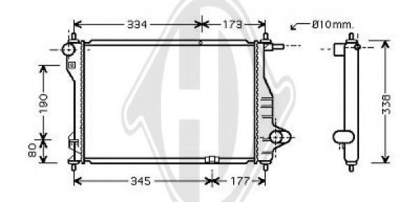 Радиатор, охлаждение двигателя DIEDERICHS 8693105