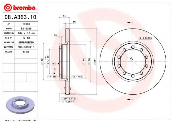Тормозной диск BRECO BS 6055