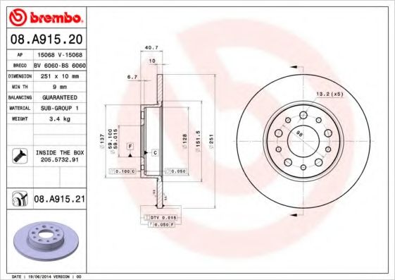 Тормозной диск BRECO BS 6060