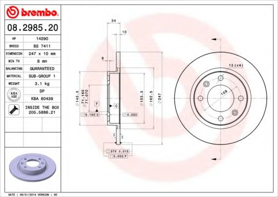 Тормозной диск BRECO BS 7411