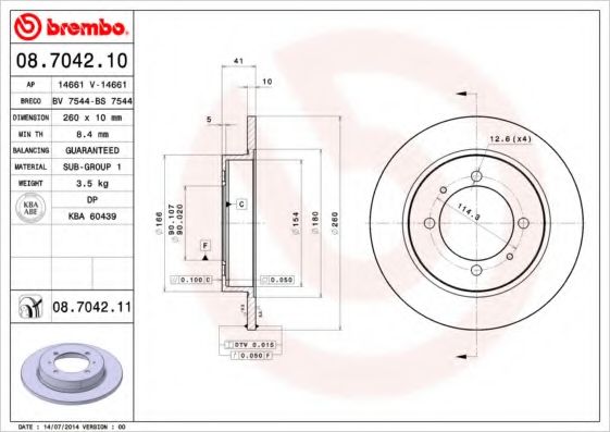 Тормозной диск BRECO BS 7544