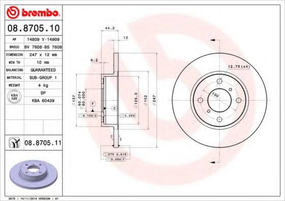 Тормозной диск BRECO BS 7608