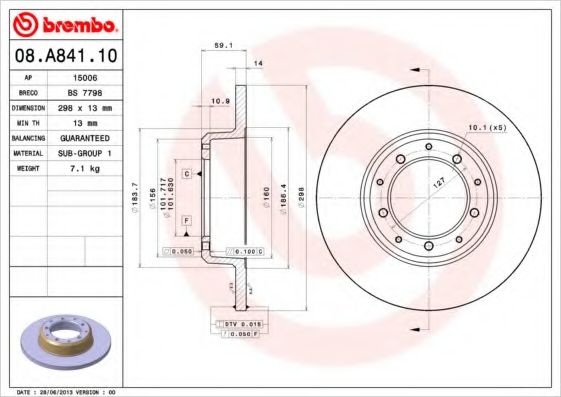 Тормозной диск BRECO BS 7798