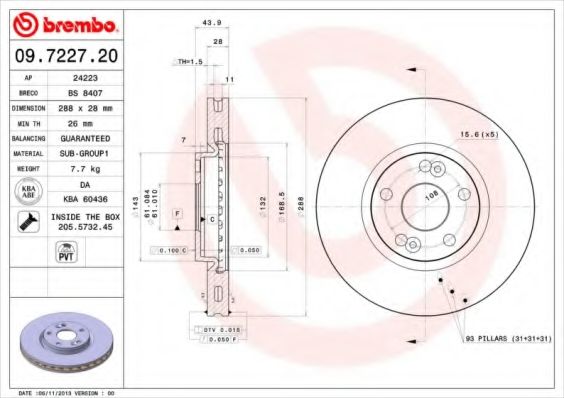 Тормозной диск BRECO BS 8407