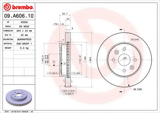 Тормозной диск BRECO BS 8832