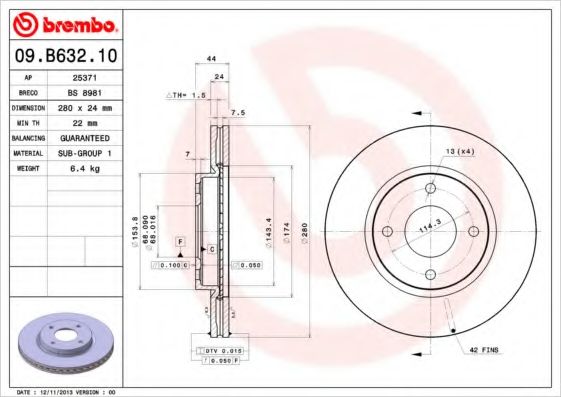 Тормозной диск BRECO BS 8981