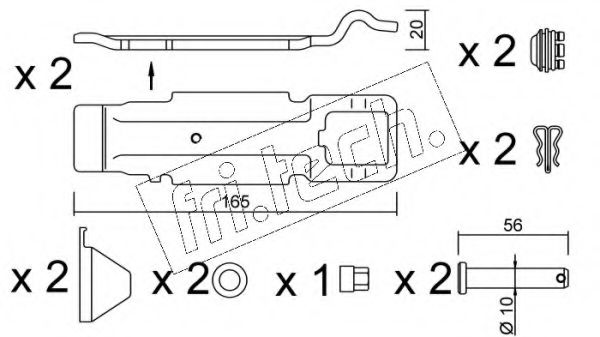 Комплектующие, колодки дискового тормоза fri.tech. KIT.017
