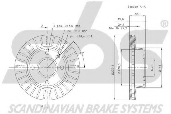 Тормозной диск EURODEAL AUTOPARTS 464