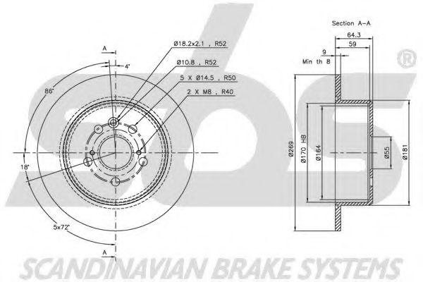 Тормозной диск EURODEAL AUTOPARTS 847