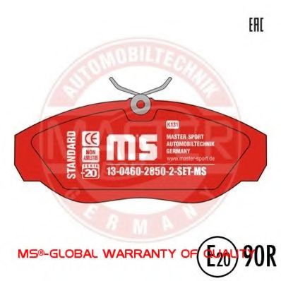 Комплект тормозных колодок, дисковый тормоз MASTER-SPORT 13046028502-SET-MS