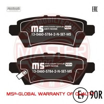 Комплект тормозных колодок, дисковый тормоз MASTER-SPORT 13046057842N-SET-MS